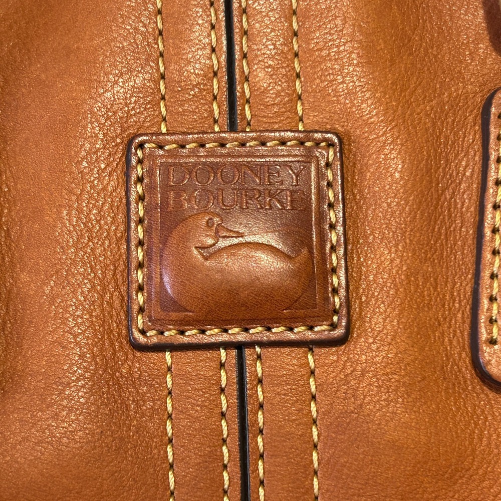 Dooney & Bourke Florentine Clayton Satchel Chestnut Leather Crossbody Handbag - Picture 2 of 16